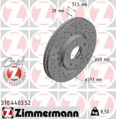 Тормозные диски ZIMMERMANN 370.4403.52