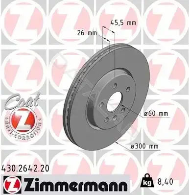 Тормозные диски ZIMMERMANN 430.2642.20