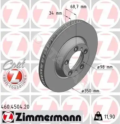 Тормозные диски ZIMMERMANN 460.4504.20