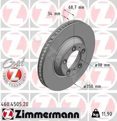 Тормозные диски ZIMMERMANN 460.4505.20