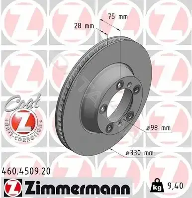 Тормозные диски ZIMMERMANN 460.4509.20