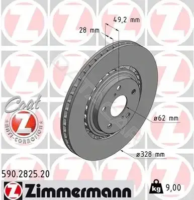 Тормозные диски ZIMMERMANN 590.2825.20