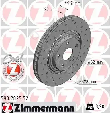 Тормозные диски ZIMMERMANN 590.2825.52
