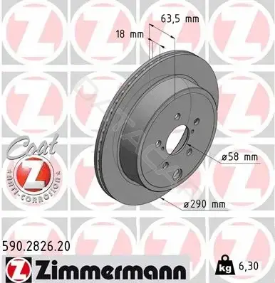 Тормозные диски ZIMMERMANN 590.2826.20