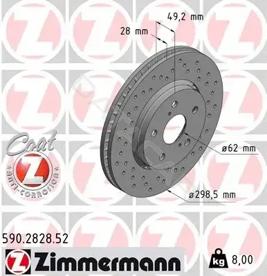 Тормозные диски ZIMMERMANN 590.2828.52