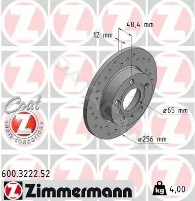 Тормозные диски ZIMMERMANN 600.3222.52