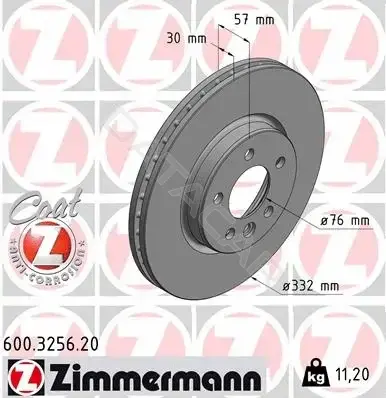 Тормозные диски ZIMMERMANN 600.3256.20