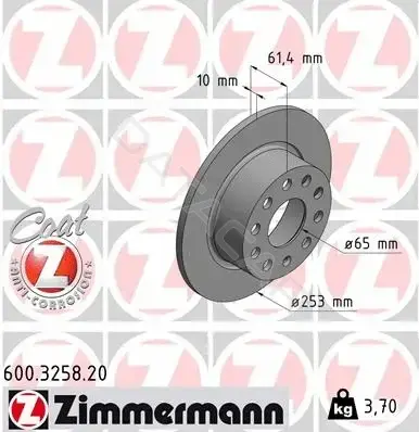 Тормозные диски ZIMMERMANN 600.3258.20