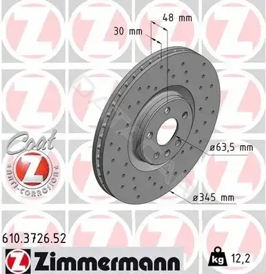Тормозные диски ZIMMERMANN 610.3726.52