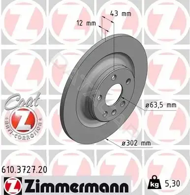 Тормозные диски ZIMMERMANN 610.3727.20