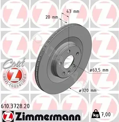 Тормозные диски ZIMMERMANN 610.3728.20