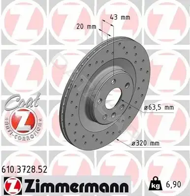 Тормозные диски ZIMMERMANN 610.3728.52