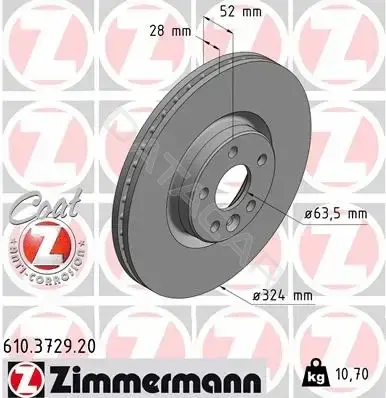 Тормозные диски ZIMMERMANN 610.3729.20