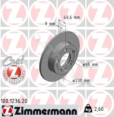 Тормозные диски ZIMMERMANN 100.1236.20