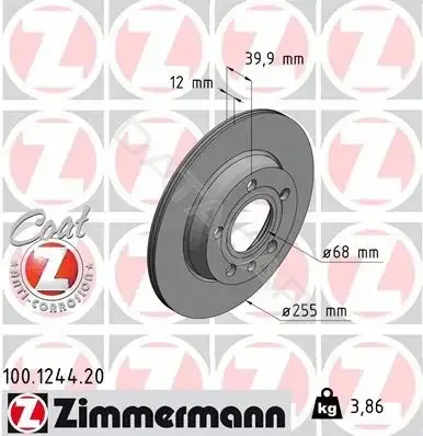 Тормозные диски ZIMMERMANN 100.1244.20