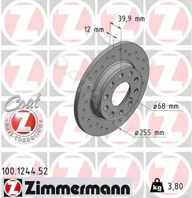 Тормозные диски ZIMMERMANN 100.1244.52