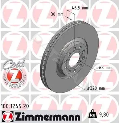 Тормозные диски ZIMMERMANN 100.1249.20