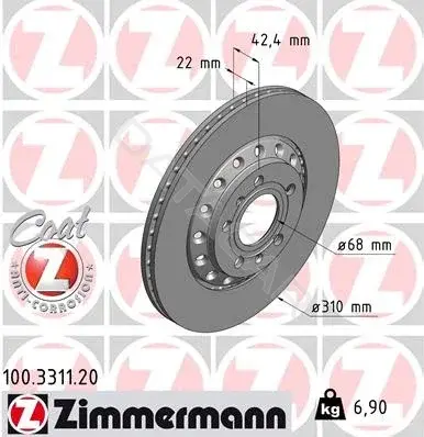 Тормозные диски ZIMMERMANN 100.3311.20