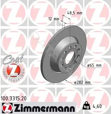 Тормозные диски ZIMMERMANN 100.3315.20