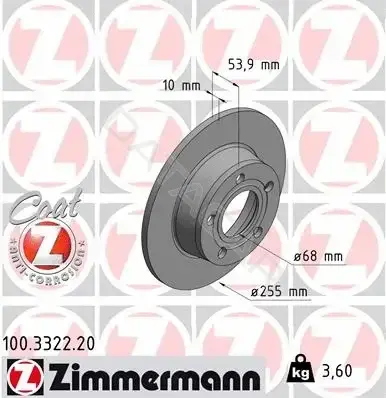Тормозные диски ZIMMERMANN 100.3322.20