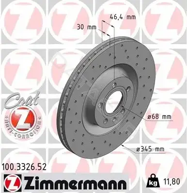 Тормозные диски ZIMMERMANN 100.3326.52