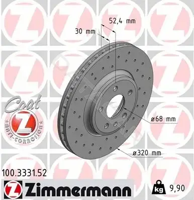 Тормозные диски ZIMMERMANN 100.3331.52