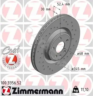 Тормозные диски ZIMMERMANN 100.3356.52