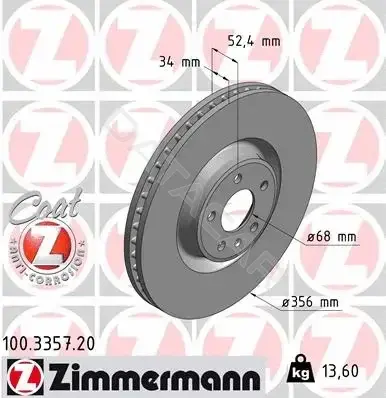 Тормозные диски ZIMMERMANN 100.3357.20