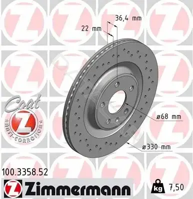Тормозные диски ZIMMERMANN 100.3358.52