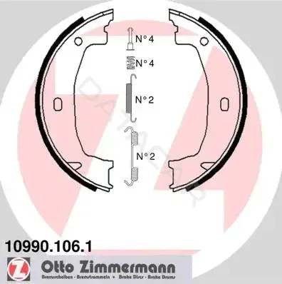 Колодки ручника ZIMMERMANN 10990.106.1