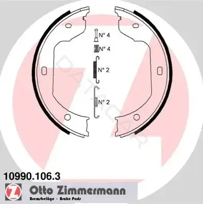 Колодки ручника ZIMMERMANN 10990.106.3