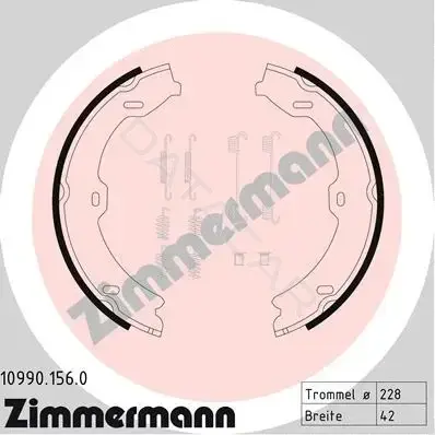 Колодки ручника ZIMMERMANN 10990.156.0