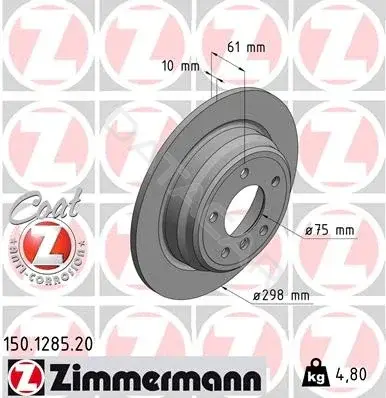 Тормозные диски ZIMMERMANN 150.1285.20