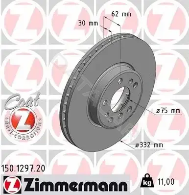 Тормозные диски ZIMMERMANN 150.1297.20