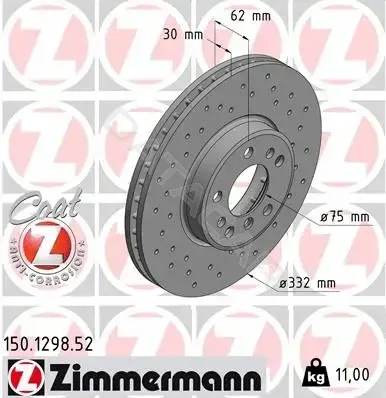 Тормозные диски ZIMMERMANN 150.1298.52