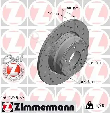Тормозные диски ZIMMERMANN 150.1299.52
