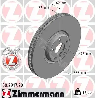 Тормозные диски ZIMMERMANN 150.2917.20