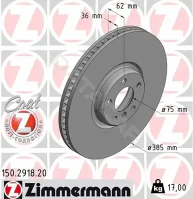 Тормозные диски ZIMMERMANN 150.2918.20