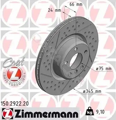 Тормозные диски ZIMMERMANN 150.2922.20
