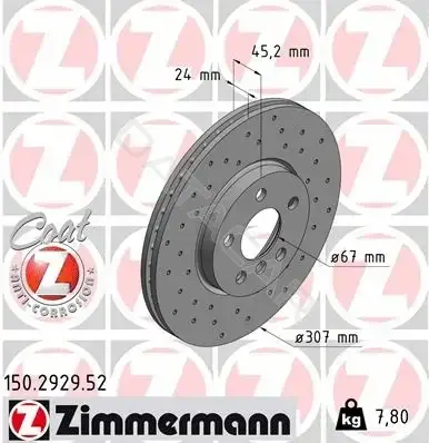 Тормозные диски ZIMMERMANN 150.2929.52
