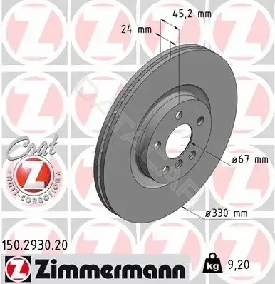 Тормозные диски ZIMMERMANN 150.2930.20