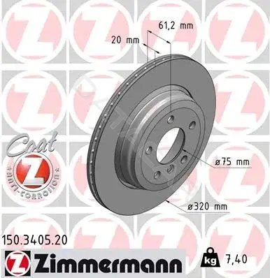 Тормозные диски ZIMMERMANN 150.3405.20