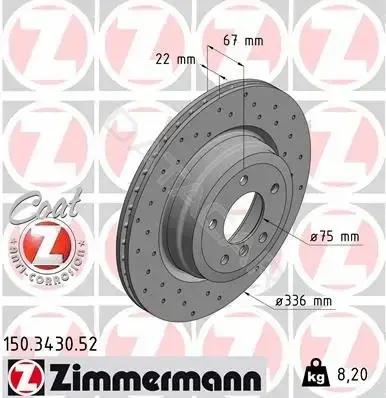 Тормозные диски ZIMMERMANN 150.3430.52