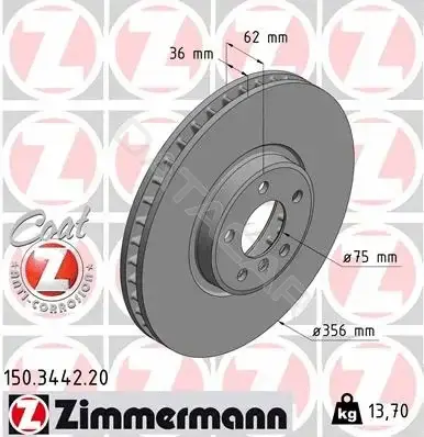 Тормозные диски ZIMMERMANN 150.3442.20