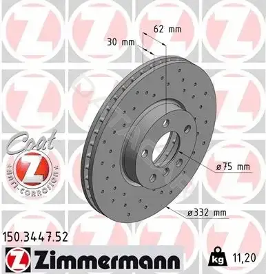 Тормозные диски ZIMMERMANN 150.3447.52