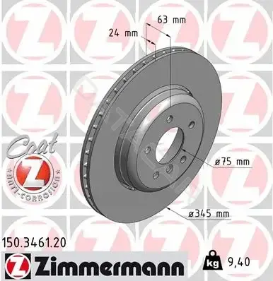 Тормозные диски ZIMMERMANN 150.3461.20