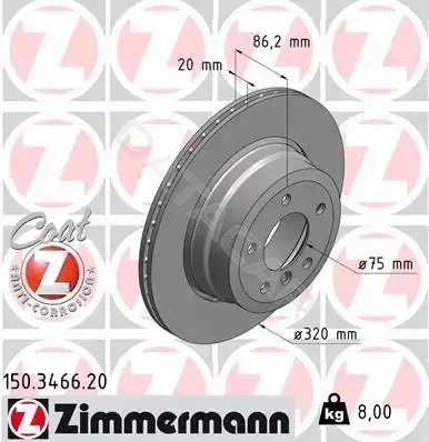 Тормозные диски ZIMMERMANN 150.3466.20