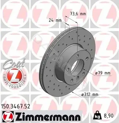 Тормозные диски ZIMMERMANN 150.3467.52