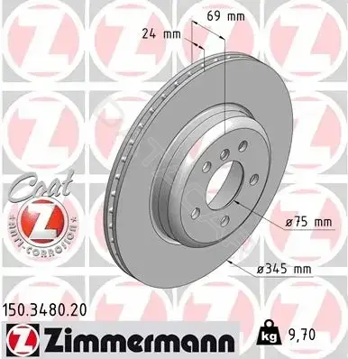 Тормозные диски ZIMMERMANN 150.3480.20