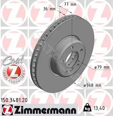 Тормозные диски ZIMMERMANN 150.3481.20